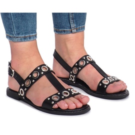 Saint plat clouté noir