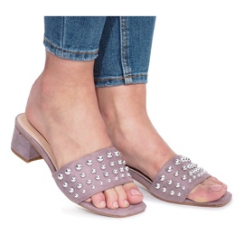 Chaussons State violets cloutés