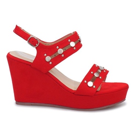 Sandales compensées rouges Give it Up