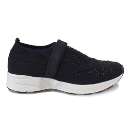Chaussures à pois noires ornées de losanges JT16-1 le noir