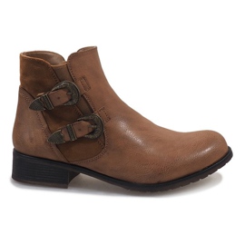 Bottines camel à boucles 2993 brun
