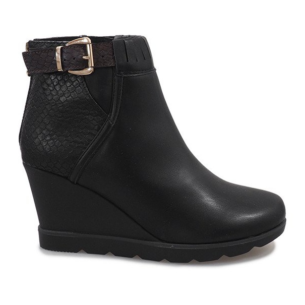 Bottes compensées isolées unies noires 3167-1 le noir
