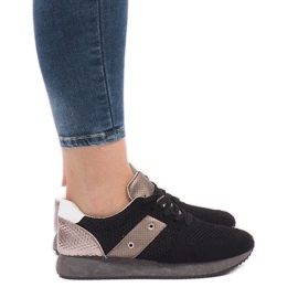 Baskets de sport noires avec maille 5510-1