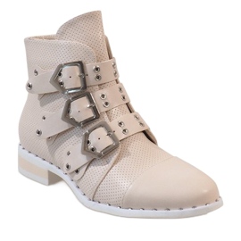 Bottes beiges à boucles 7161-PA