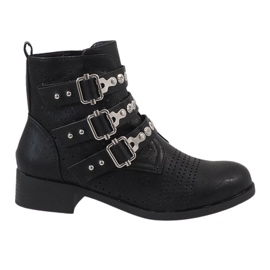Bottes noires à boucles 7168-PA