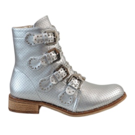 Bottes argentées avec boucles CLS-57 gris