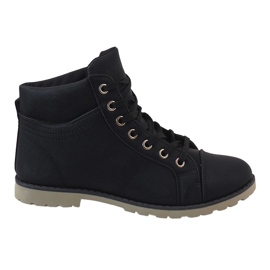Bottines noires à lacets BK-77 le noir