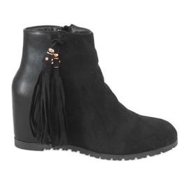 Bottines en daim noir boho JKD-39 le noir