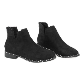 Bottines en daim noir avec clous 3283-1