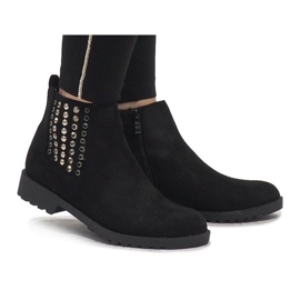 Queen Vivi Bottines Jodhpur en daim noir 108-107