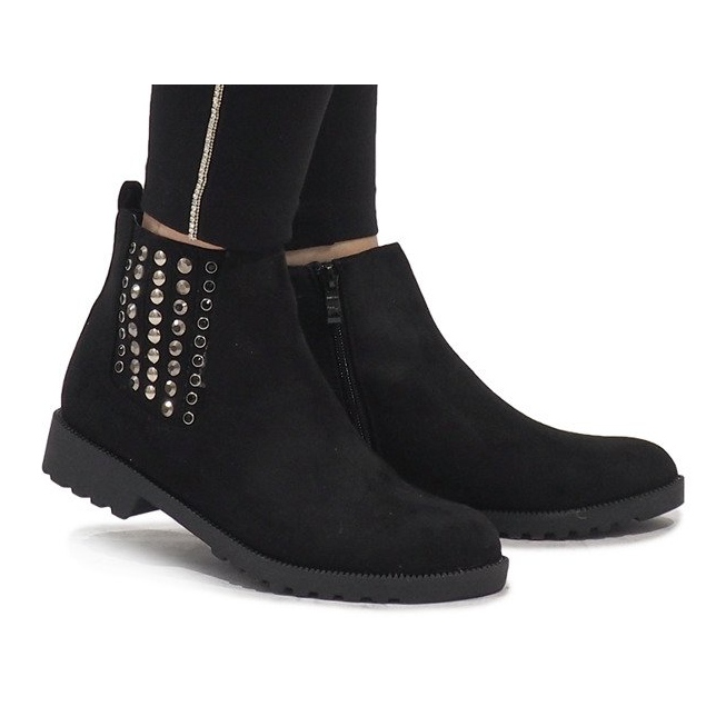 Queen Vivi Bottines Jodhpur en daim noir 108-107 le noir