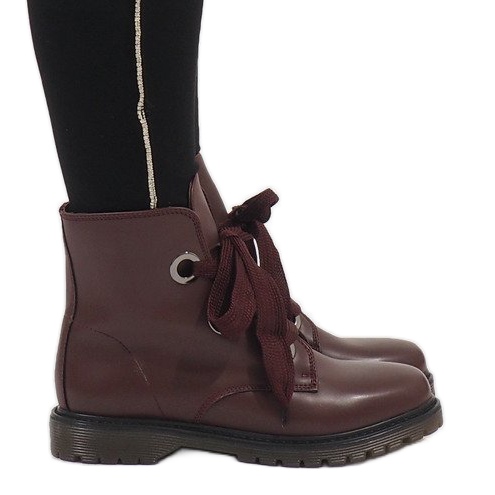 Kayla Shoes Boots à lacets bordeaux PF276 rouge