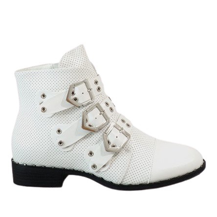 Bottes blanches à boucles 17018-94A