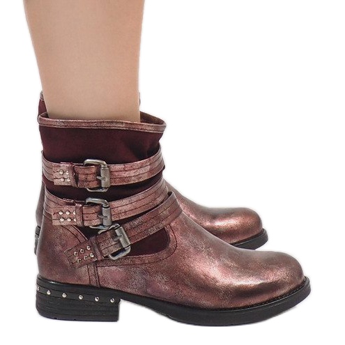 Kayla Shoes Bottes isolées marron S109 rouge
