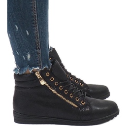Bottines noires à lacets R43L-1