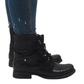 Bottes isolées noires à lacets F1610 le noir