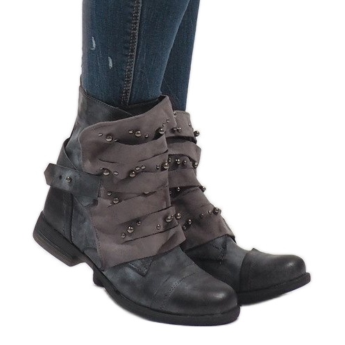 Bottes isolées à lacets grises BL698-KB