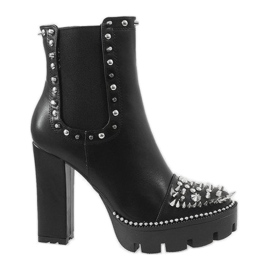 Bottines noires à clous 18803-1 le noir