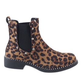 Bottes isolées léopard avec clous HQ921 multicolore