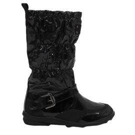 Bottines isolantes courtes laquées noires Y110 le noir