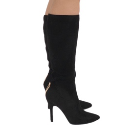 Bottes noires sur un talon 1101-2