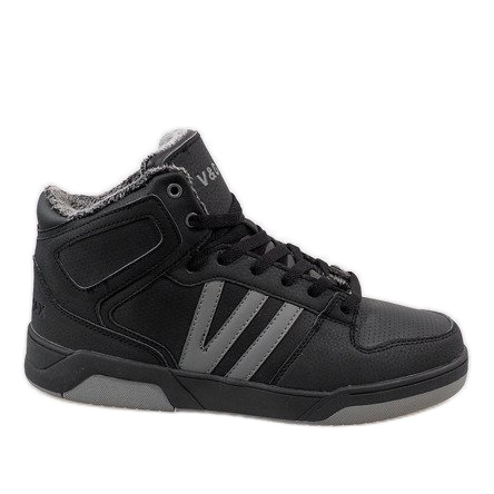 Baskets montantes noires avec fourrure M667-2 le noir