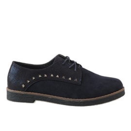 Chaussures à lacets bleu marine avec clous LX155
