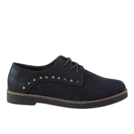 Chaussures à lacets bleu marine avec clous LX155