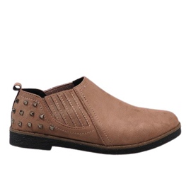 Chaussures à enfiler roses avec clous LX157
