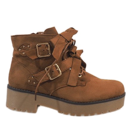 Bottes mules camel MDM122 brun