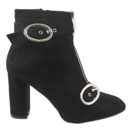 Bottines en daim noir sur le poteau F818 le noir