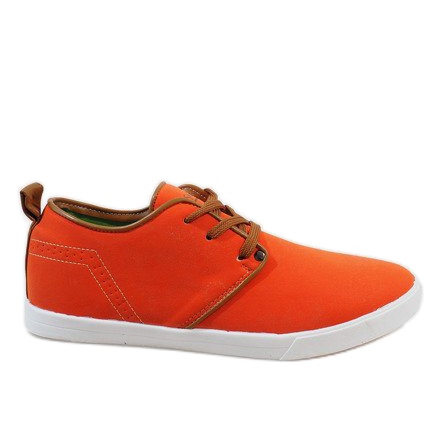 Baskets homme à lacets orange M-021