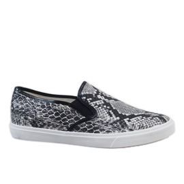 Baskets à enfiler blanches pour hommes YDB-9 le noir