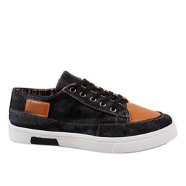 Baskets homme denim noir A9501