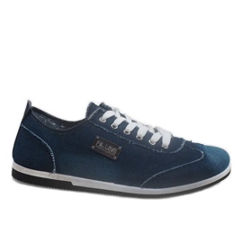 Baskets homme denim noir A9501 bleu marine