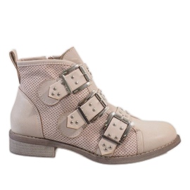 Bottines beiges à clous 8921