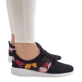 Baskets De Sport Avec Fleurs 625 Noir