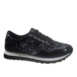 Baskets compensées de sport noires R-41 le noir