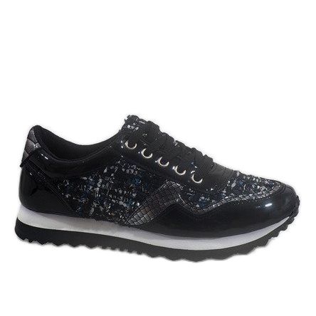 Baskets compensées de sport noires R-41 le noir