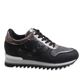 Baskets compensées noires G-127