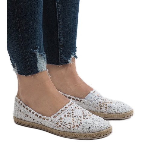 Baskets blanches en dentelle JX57P