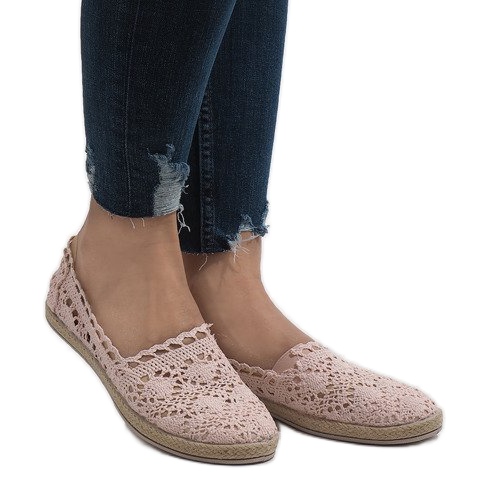 Baskets en dentelle rose JX57P