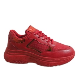 Chaussures de sport à la mode rouges B318-17