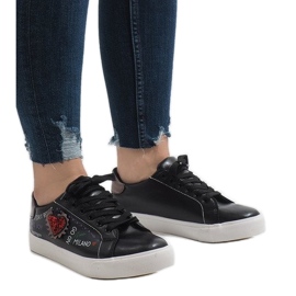 Baskets noires coeur G-115