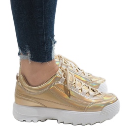 Chaussures de sport à la mode en or 82017 doré
