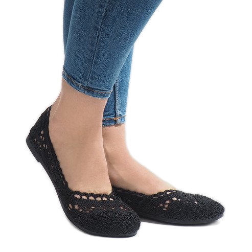 Baskets noires en dentelle JX59P le noir