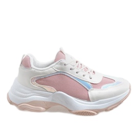 Chaussures de sport à la mode roses 2018-6 blanche