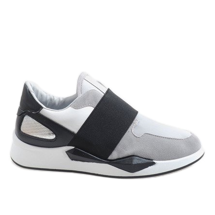 Baskets lycra grises R371 blanche