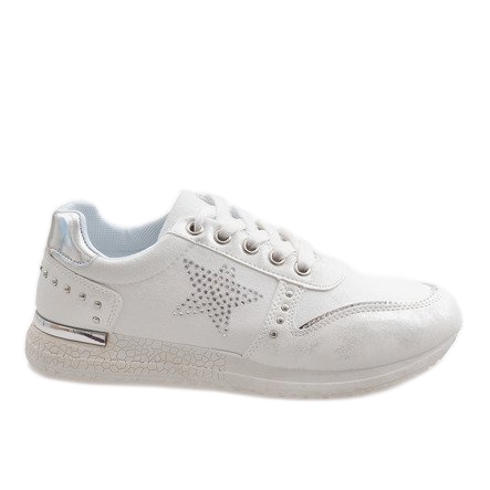 Baskets de sport grises avec une étoile XSM101-19 blanche