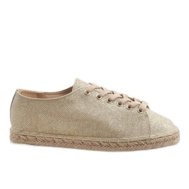Espadrilles à lacets dorées 831-1 d'or